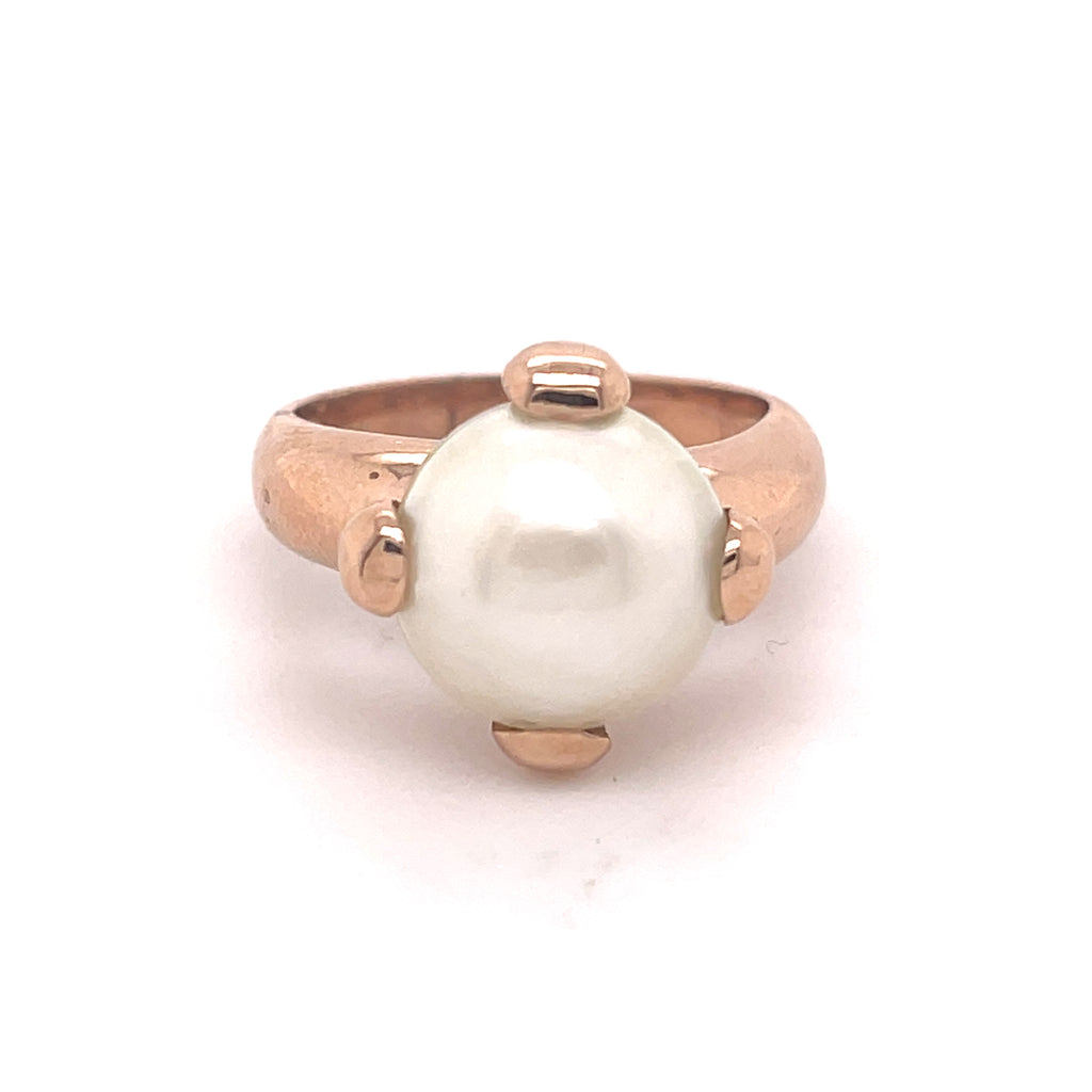 Sania Rosé Gold Pearl Ring