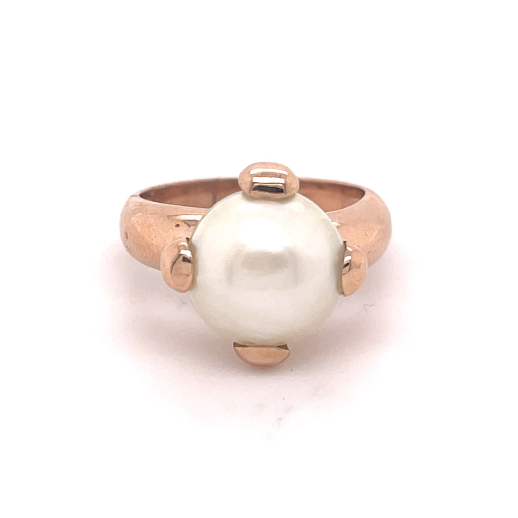 Sania Rosé Gold Pearl Ring