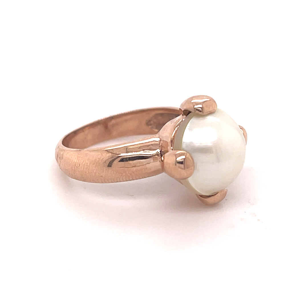Sania Rosé Gold Pearl Ring