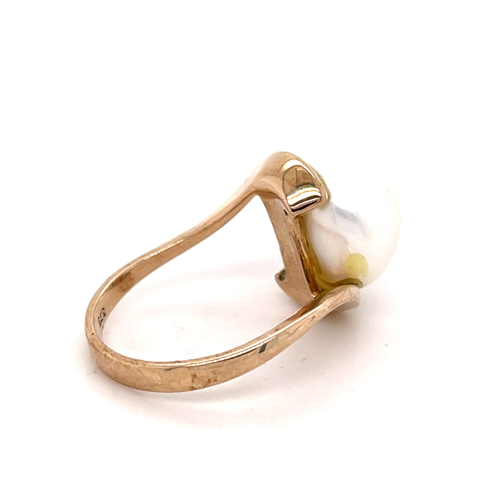 Peg Rose Gold Pearl Ring